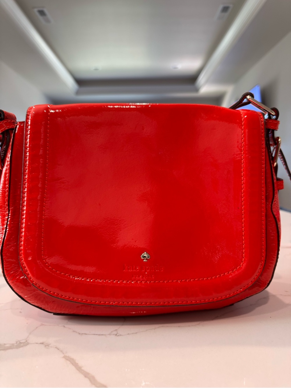 Kate Spade New York Red Patent Leather Crossbody  Bag